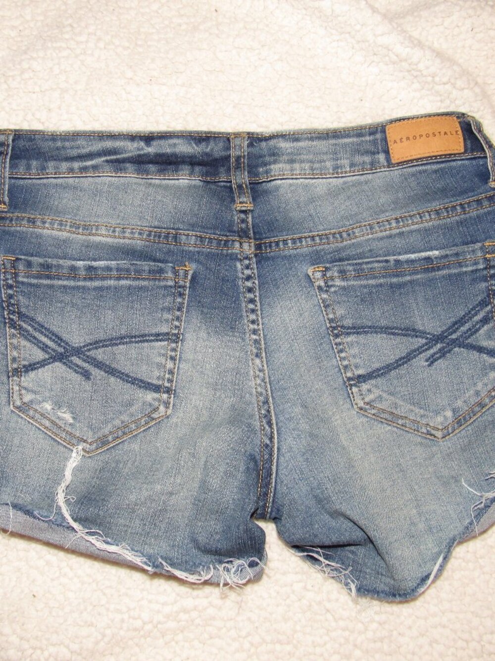 Aeropostale Distressed Stretch Shorty Shorts Size 0, 5 Pocket, Cute!